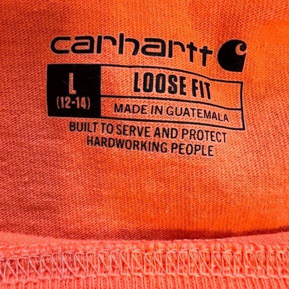 Ladies Carhartt Orange Short Sleeve Crew Tee Pre-owned Size L/12-14‎ Loos… - Picture 3 of 8